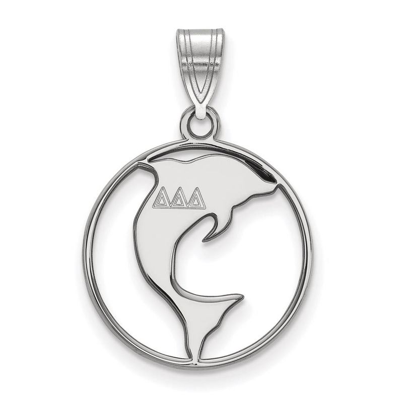 Sterling Silver Delta Delta Delta Medium Circle Pendant
